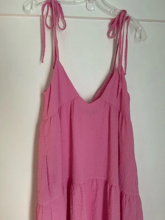 Lulu's Hot Pink Tiered Maxi Dress with Tie Straps - Picture 9 of 16
